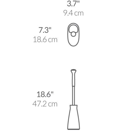 Scopino per WC con supporto, 47,2 cm, bianco - simplehuman