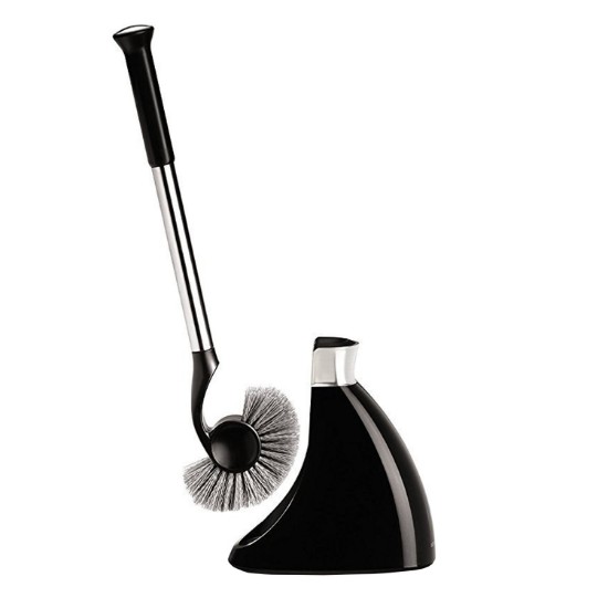 Scopino per WC con supporto, 47,2 cm, Nero - simplehuman