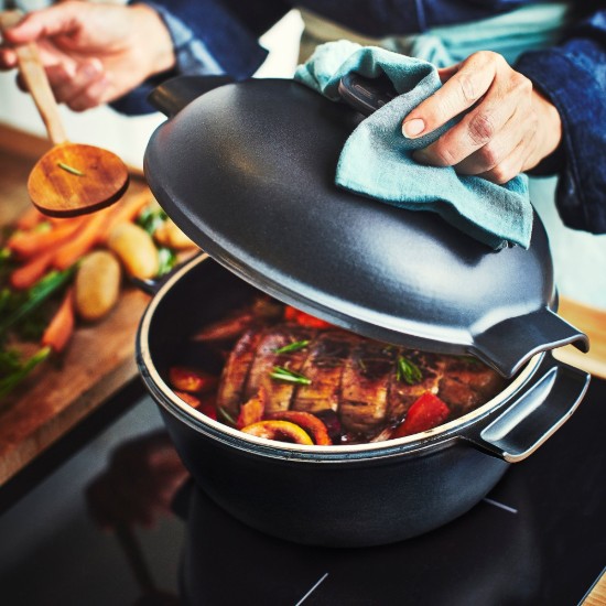 Marmite Cocotte en céramique, 22,5cm/2L, "Delight", Slate - Emile Henry