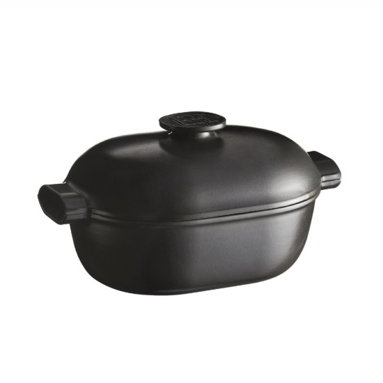Oval Cocotte katls, keramika, 36,5 x 24,2 cm/4,5L, "Delight", Slate - Emile Henry