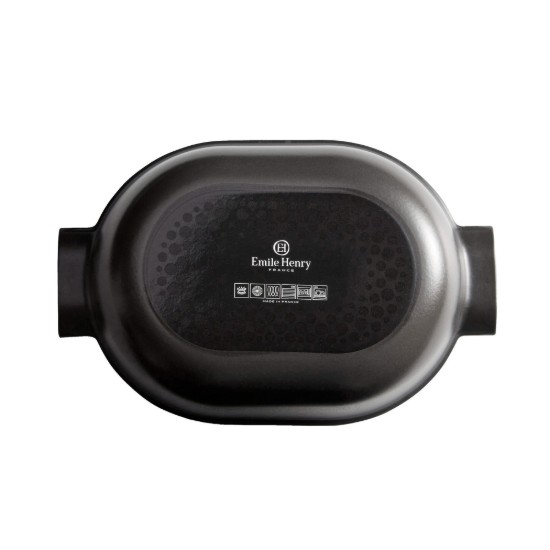 Oval Cocotte katls, keramika, 36,5 x 24,2 cm/4,5L, "Delight", Slate - Emile Henry