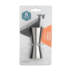 Dubbel maatglas voor de bar, roestvrij staal, 15/30 ml, "Aperiti" - Grunwerg