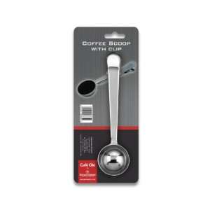 "Cafe Ole" measuring scoop with clip, stainless steel - Grunwerg