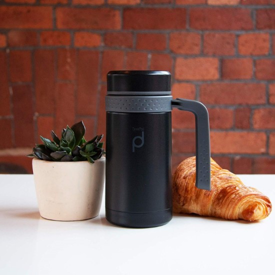 "DrinkPod" termisk isolerende flaske lavet af rustfrit stål, 0,45 L, Sort - Grunwerg 
