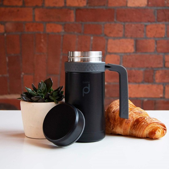 "DrinkPod" termisk isolerende flaske lavet af rustfrit stål, 0,45 L, Sort - Grunwerg 
