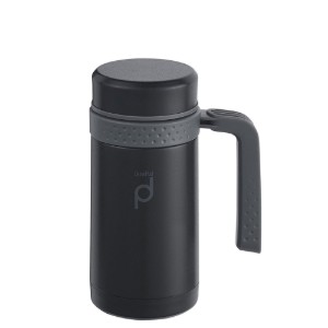 Bottiglia termoisolante "DrinkPod" in acciaio inox, 0,45 L, Nero - Grunwerg 
