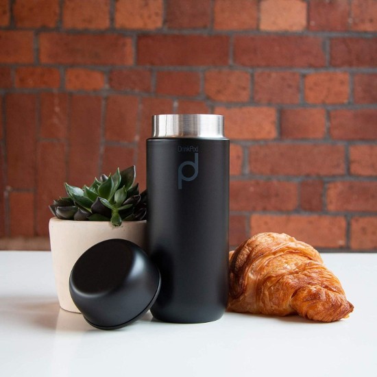 "DrinkPod" termoizolaciona boca od nerđajućeg čelika, 200 ml, Black - Grunwerg