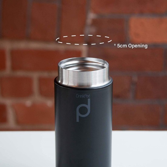 "DrinkPod" termoizolaciona boca od nerđajućeg čelika, 200 ml, Black - Grunwerg