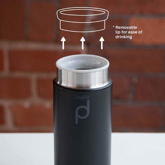 "DrinkPod" termoizolaciona boca od nerđajućeg čelika, 200 ml, Black - Grunwerg