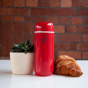 Thermisch geïsoleerde fles, roestvrij staal, 200 ml, "DrinkPod", rood - Grunwerg