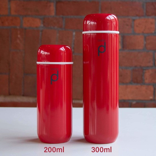 Thermisch geïsoleerde fles, roestvrij staal, 200 ml, "DrinkPod", rood - Grunwerg