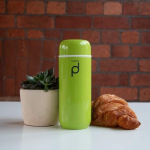 Thermisch geïsoleerde fles, 200 ml, roestvrij staal, "DrinkPod", groen - Grunwerg