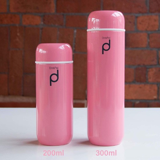Soojusisolatsiooniga pudel, 200 ml, roostevaba teras, "DrinkPod", roosa - Grunwerg