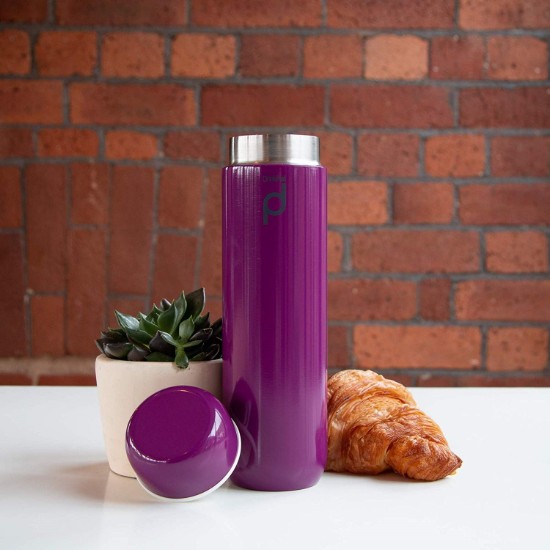 Flacone termoisolante "DrinkPod" in acciaio inox, 300 ml, colore viola - Grunwerg