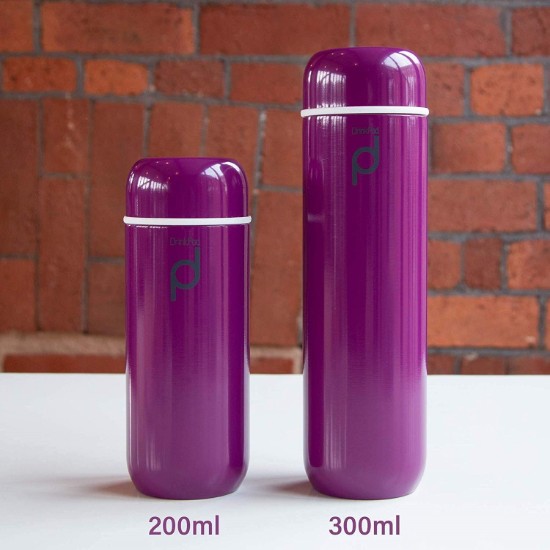 Flacone termoisolante "DrinkPod" in acciaio inox, 300 ml, colore viola - Grunwerg