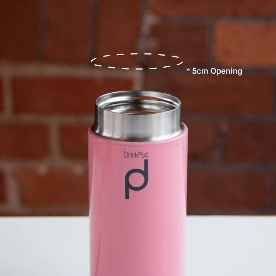 "DrinkPod" thermisch isolerende fles gemaakt van roestvrij staal, 300 ml, Roze - Grunwerg