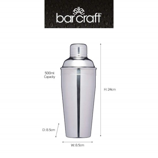 Shaker da cocktail in acciaio inox 500 ml "BarCraft" - Kitchen Craft
