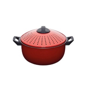 Koolstofstalen kookpot voor het koken van pasta 4 l, rood - van Kitchen Craft