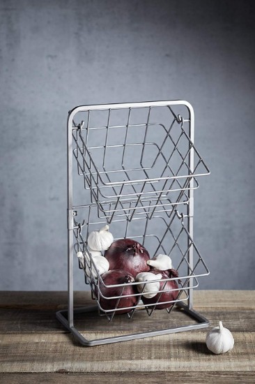 Cestino a più livelli per frutta e verdura, 25 x 22 x 41,5 cm, acciaio al carbonio - di Kitchen Craft