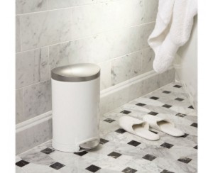 Vuilnisbak met pedaal, 6 L, roestvrij staal, Wit - simplehuman