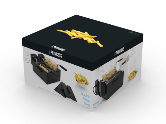 Friggitrice a 2 scomparti, 6 l, 2 x 1800 W, colore nero - Princess