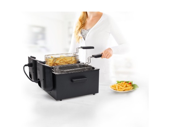 Friggitrice a 2 scomparti, 6 l, 2 x 1800 W, colore nero - Princess