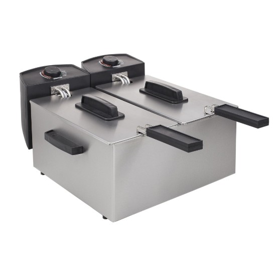Friggitrice a 2 scomparti, 6 l, 2x1800 W, argento - Princess