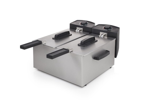 Friggitrice a 2 scomparti, 6 l, 2x1800 W, argento - Princess