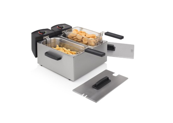 Friggitrice a 2 scomparti, 6 l, 2x1800 W, argento - Princess