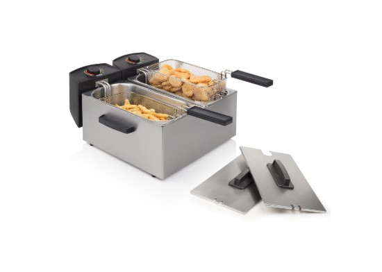 Friggitrice a 2 scomparti, 6 l, 2x1800 W, argento - Princess