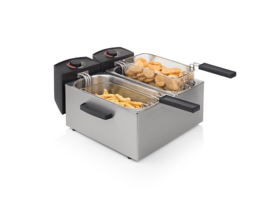 Friggitrice a 2 scomparti, 6 l, 2x1800 W, argento - Princess