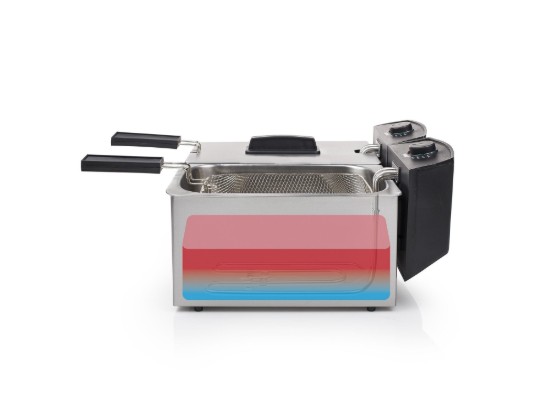 Friggitrice a 2 scomparti, 6 l, 2x1800 W, argento - Princess