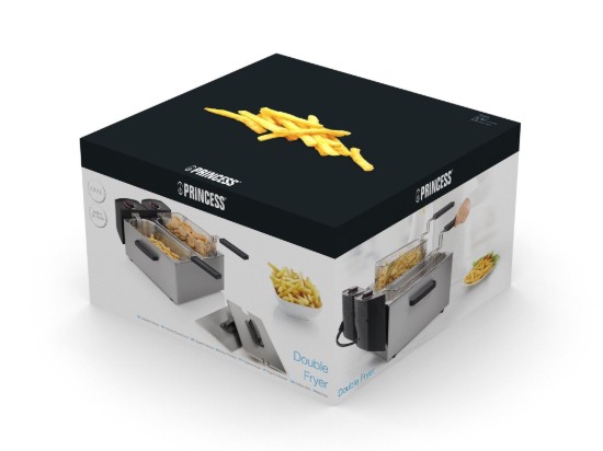 Friggitrice a 2 scomparti, 6 l, 2x1800 W, argento - Princess