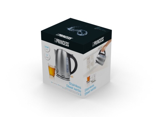 Bollitore elettrico, 1,7 L, 2200 W, acciaio inossidabile - Princess