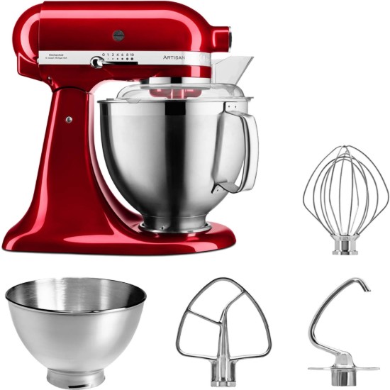 Kantelbare keukenmixer, 4.8L, Model 185, Artisan, Candy Apple - KitchenAid