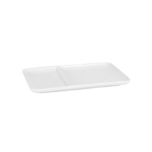 Porseleinen plateau met 2 compartimenten, 23,5 x 14 cm - Viejo Valle