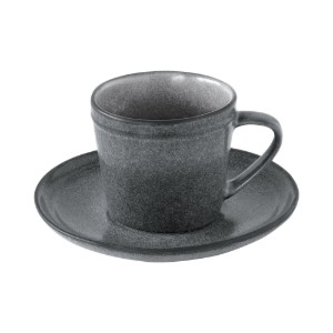 "Essential" theekop met schotel, 225 ml, Grijs - Easy Life