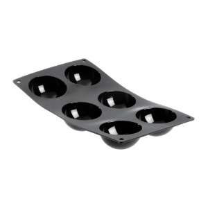 Silicone mold with 6 hemi-spheres, 30 x 17.5 cm - "de Buyer" brand