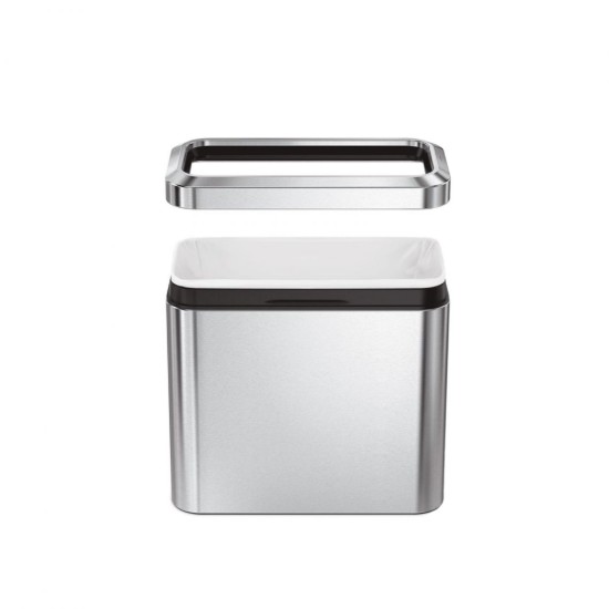 Vuilnisbak, 10 L, roestvrij staal, Slim - simplehuman