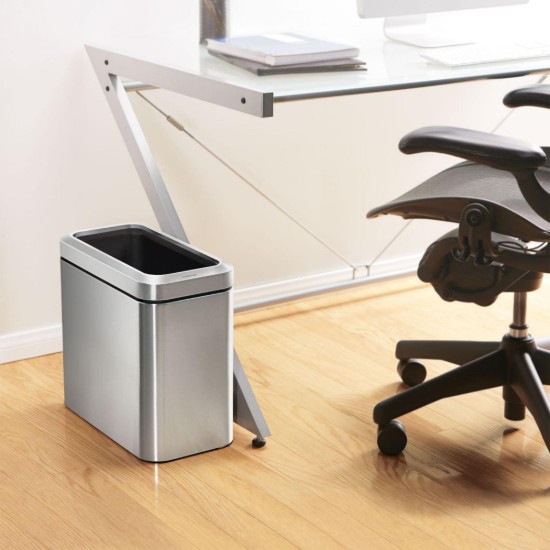 Vuilnisbak, 10 L, roestvrij staal, Slim - simplehuman