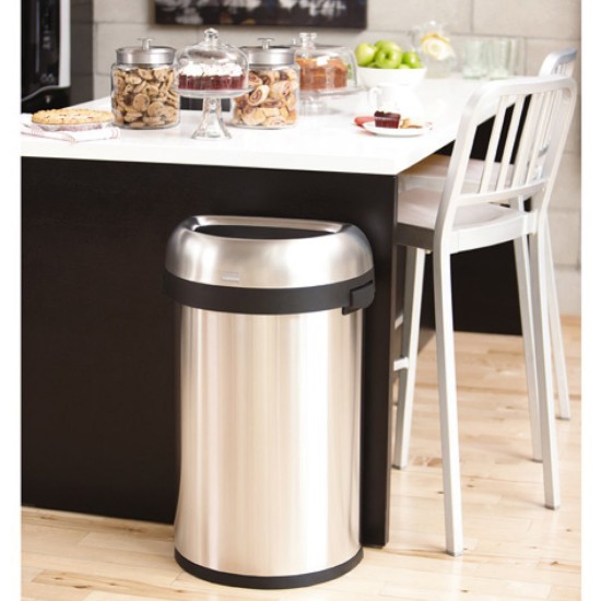 Pattumiera semirotonda, 60 L, acciaio inossidabile - simplehuman