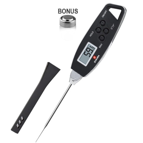 Meat thermometer, water-resistant, Black - Zokura