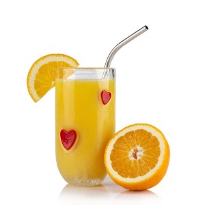 Set di 4 cannucce curve in acciaio inossidabile e spazzola per la pulizia - Grunwerg