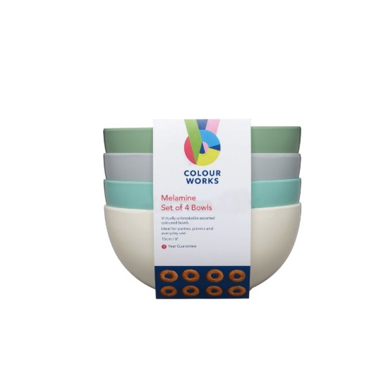 Set van 4 kommen van melamine, 15 cm -  Kitchen Craft