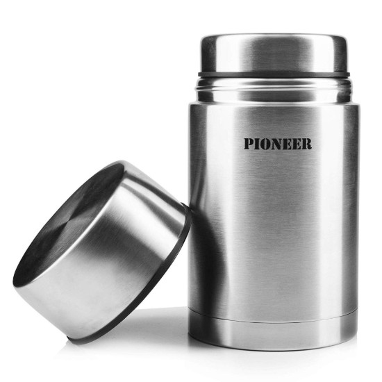 "Pioneer" thermisch isolerende container voor soep, 1 l, Zilverkleur - Grunwerg