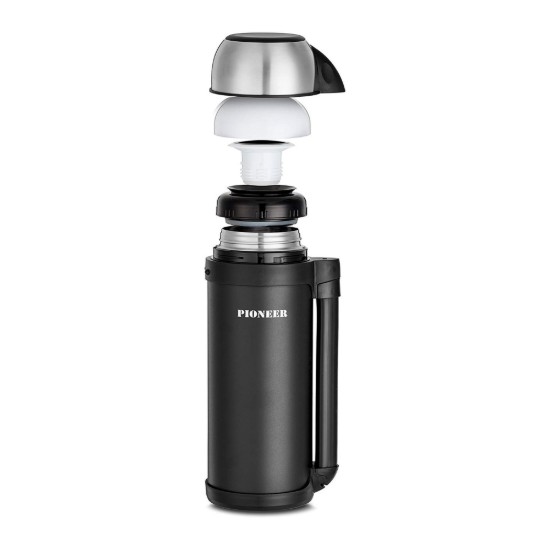 "Pioneer" vacuum thermos, 1.8 l, stainless steel, Black - Grunwerg