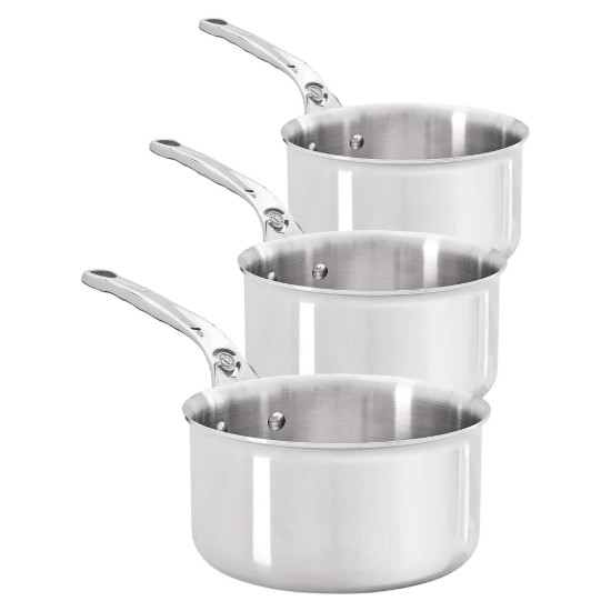 Set of 3"Affinity" saucepans,  stainless steel - "de Buyer" brand