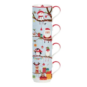 Set di 4 tazze in porcellana, 275 ml, "Christmas Tree" - Easy Life