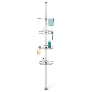 Shower caddy with holders for bath accessories, anodized aluminum - simplehuman
