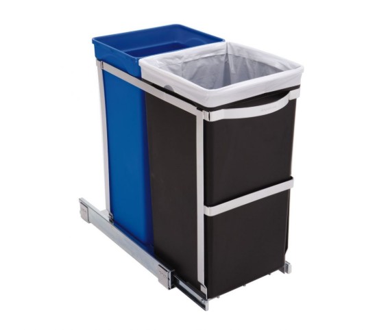 Pattumiera a scomparsa a due scomparti, 35 L - simplehuman